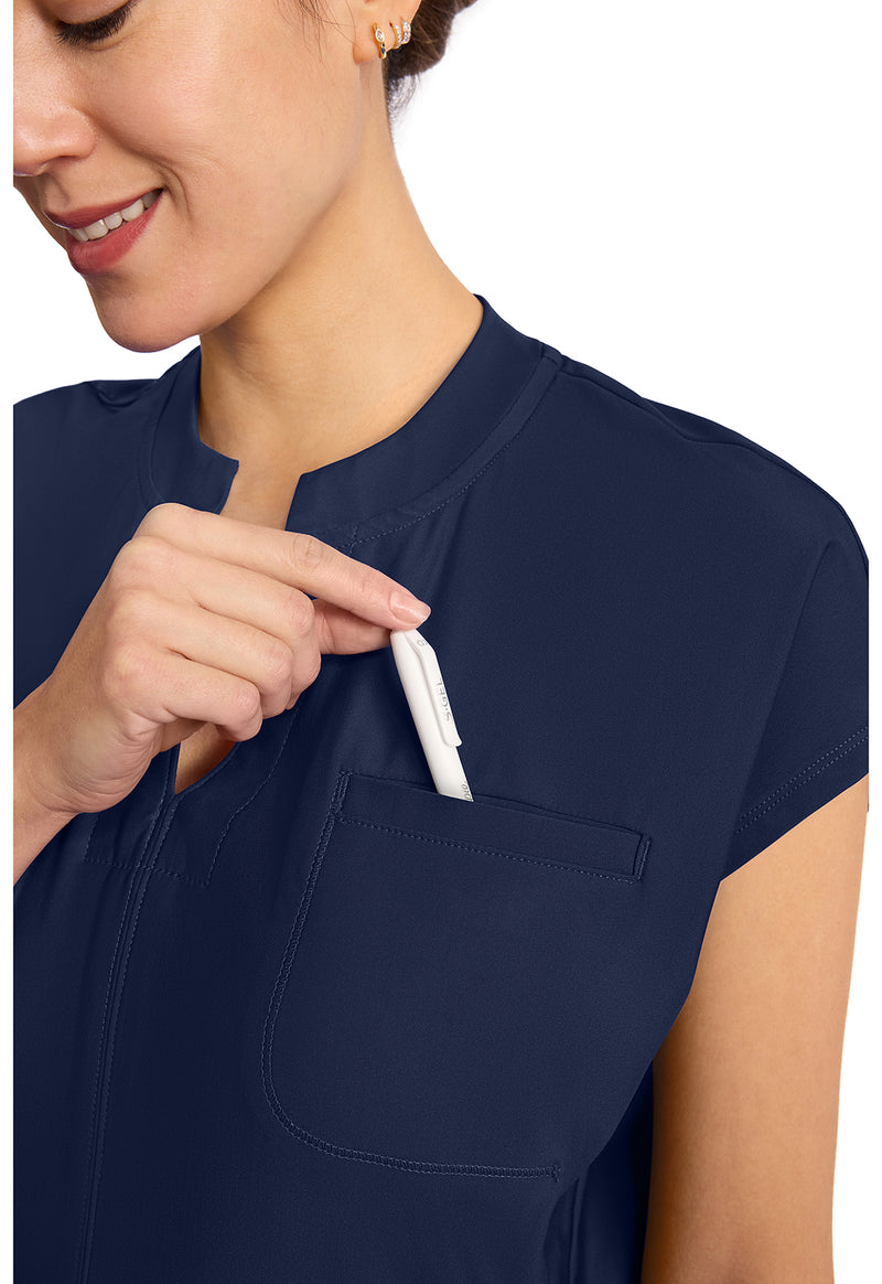Navy - Dolman V-Neck Top (View 2)