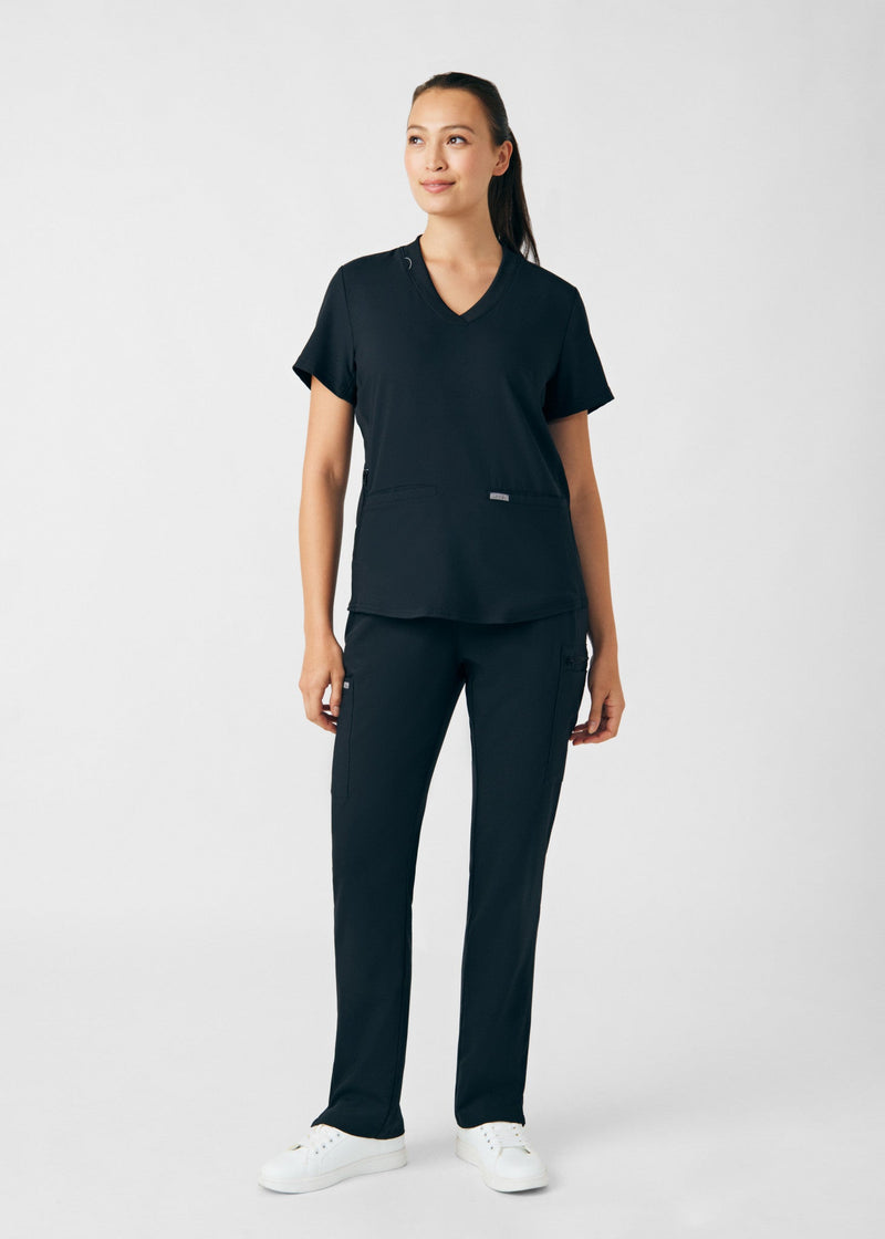 Black - Landau Forward Women's 7 Pocket Cargo Scrub Pant for Nursing