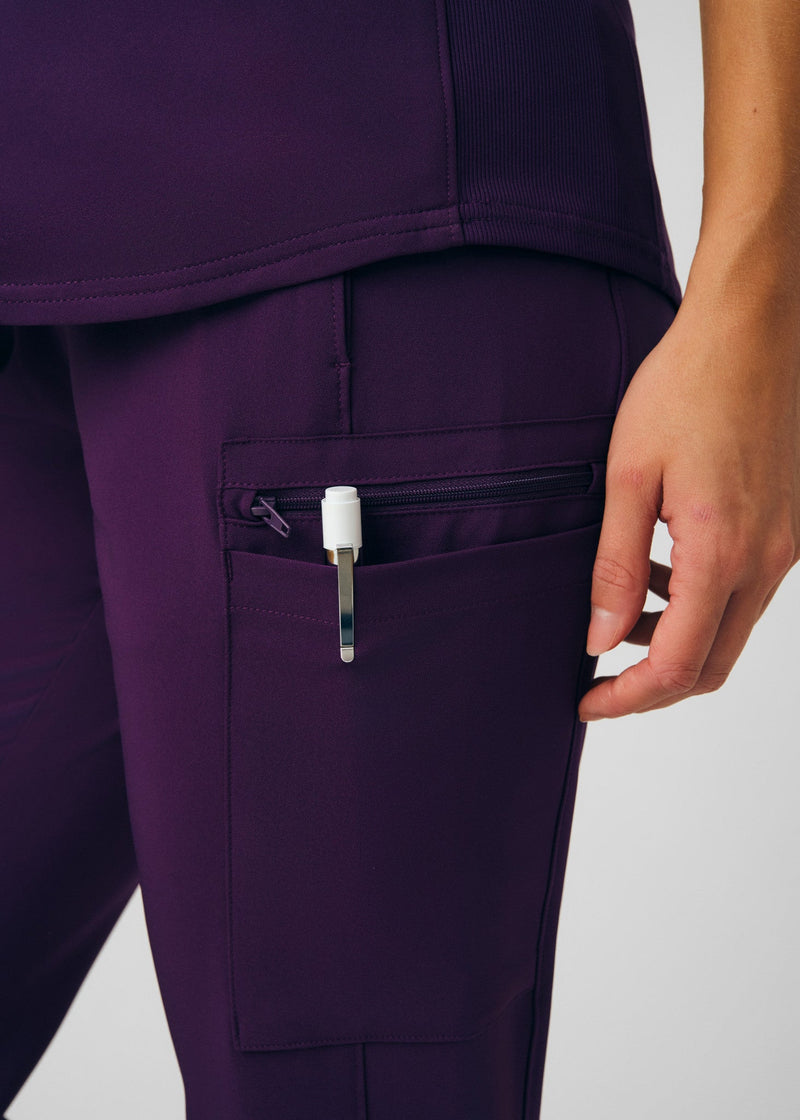 Eggplant - Landau Forward Women's 7 Pocket Cargo Scrub Pant for Nursing