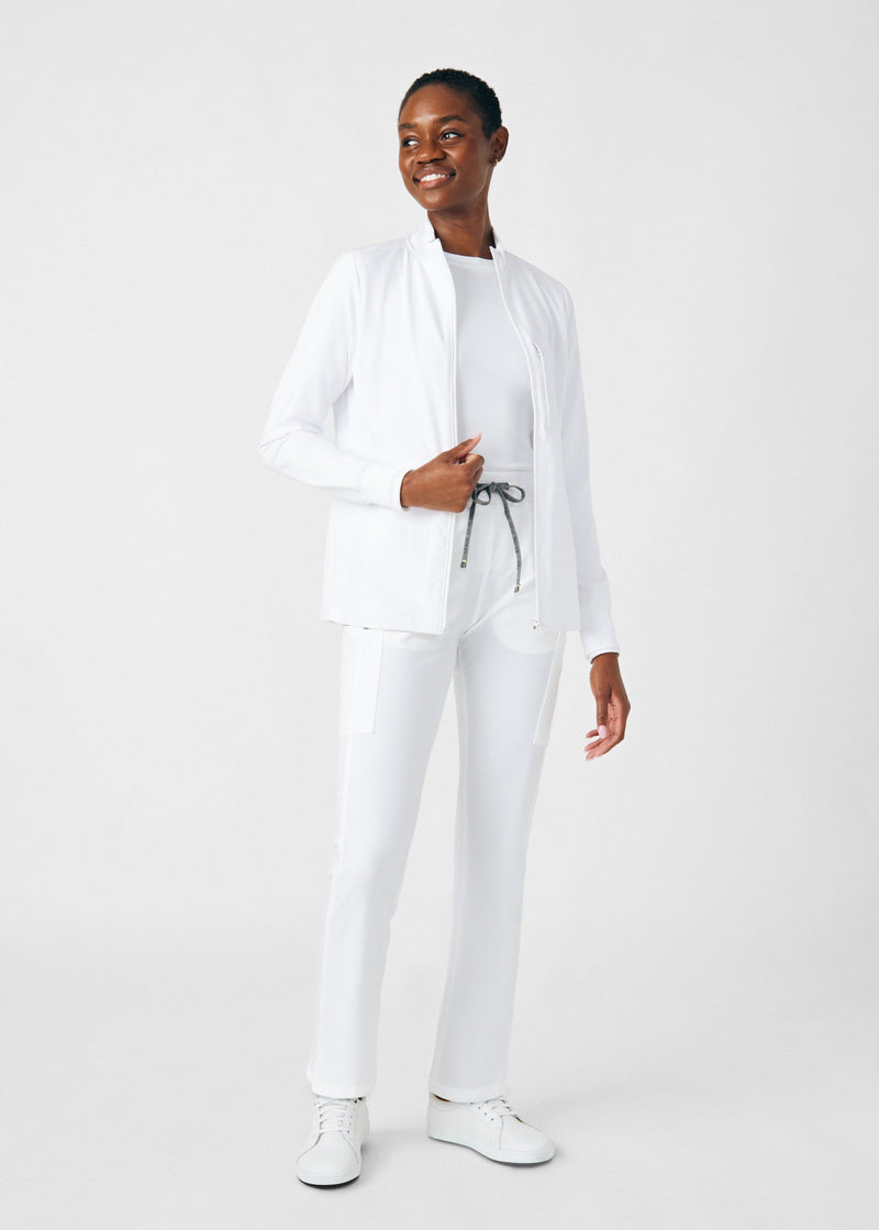 White - Landau Forward Women's 7 Pocket Cargo Scrub Pant for Nursing