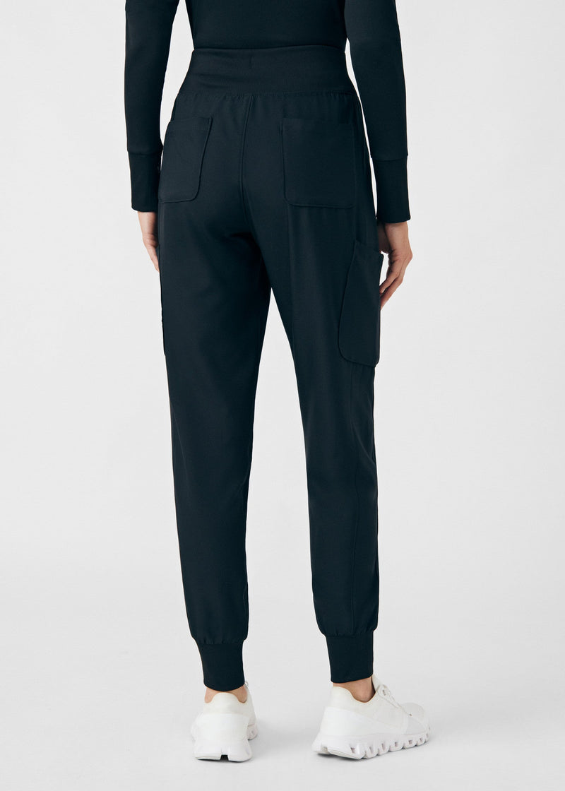 Black - Landau Forward Women's 7 Pocket Cargo Jogger Scrub Pant for Nursing