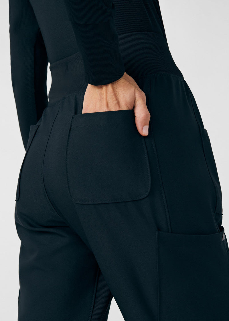 Black - Landau Forward Women's 7 Pocket Cargo Jogger Scrub Pant for Nursing