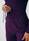 Eggplant - Landau Forward Women's 7 Pocket Cargo Jogger Scrub Pant for Nursing