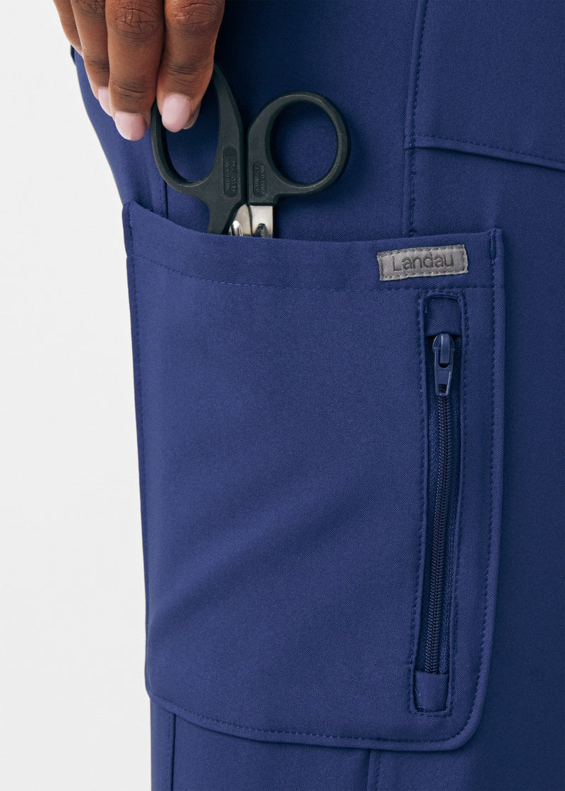Navy - Landau Forward Women's 7 Pocket Cargo Jogger Scrub Pant for Nursing