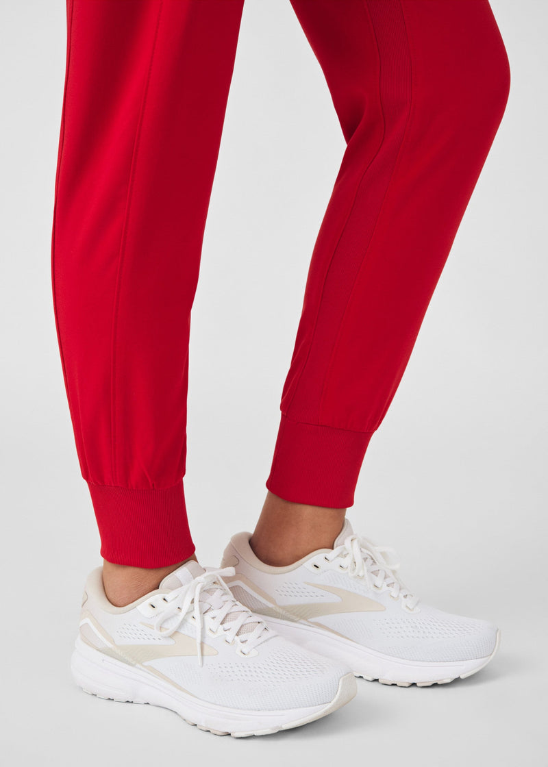 Red - Landau Forward Women's 7 Pocket Cargo Jogger Scrub Pant for Nursing