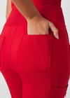 Red - Landau Forward Women's 7 Pocket Cargo Jogger Scrub Pant for Nursing