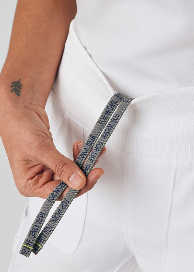 White - Landau Forward Women's 7 Pocket Cargo Jogger Scrub Pant for Nursing