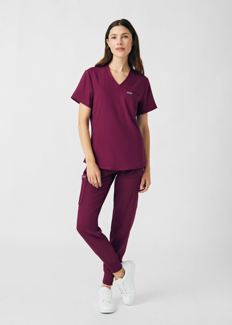 Wine - Landau Forward Women's 7 Pocket Cargo Jogger Scrub Pant for Nursing