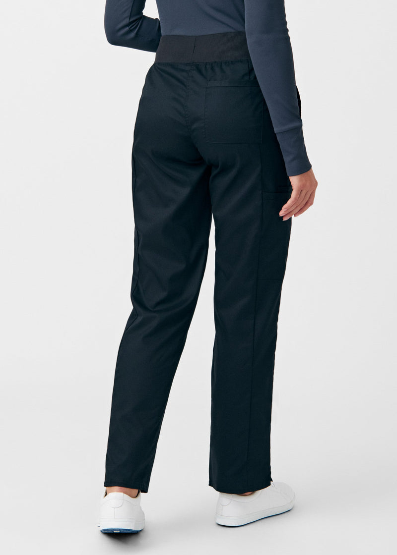 Black - Landau ProFlex Women's 5 Pocket Cargo Scrub Pant for Nursing