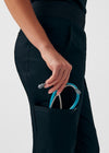 Black - Landau ProFlex Women's 5 Pocket Cargo Scrub Pant for Nursing