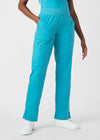 Teal - Landau ProFlex Women's 5 Pocket Cargo Scrub Pant for Nursing