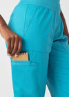 Teal - Landau ProFlex Women's 5 Pocket Cargo Scrub Pant for Nursing