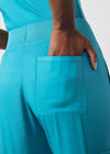 Teal - Landau ProFlex Women's 5 Pocket Cargo Scrub Pant for Nursing