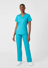 Teal - Landau ProFlex Women's 5 Pocket Cargo Scrub Pant for Nursing