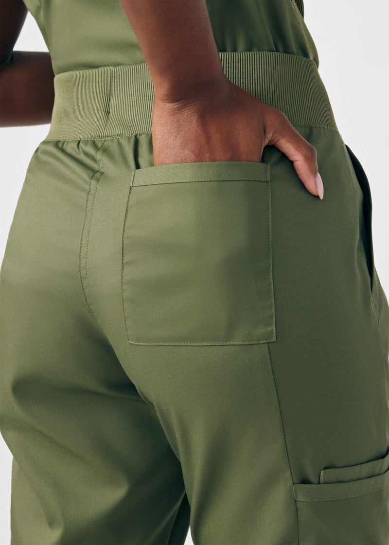 Olive Moss - Landau ProFlex Women's 5 Pocket Cargo Scrub Pant for Nursing