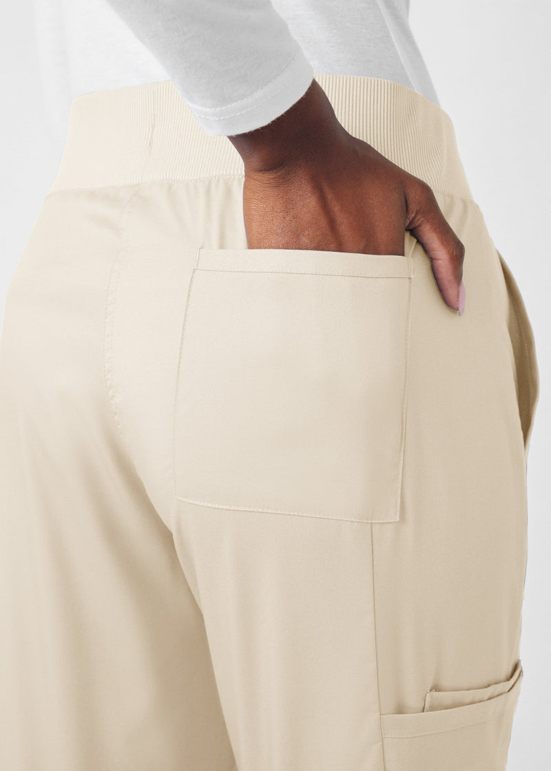 Sandstone - Landau ProFlex Women's 5 Pocket Cargo Scrub Pant for Nursing