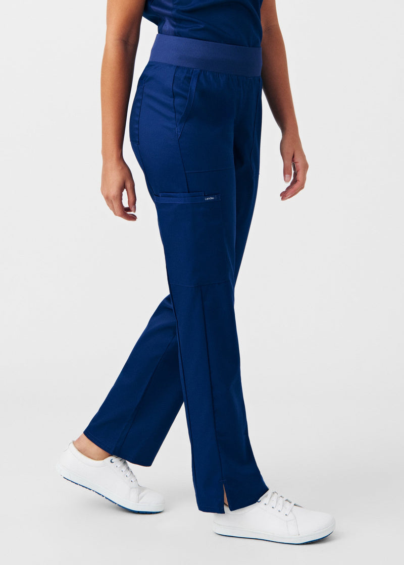 True Navy - Landau ProFlex Women's 5 Pocket Cargo Scrub Pant for Nursing