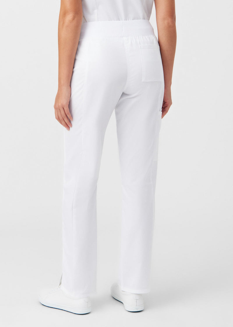 White - Landau ProFlex Women's 5 Pocket Cargo Scrub Pant for Nursing