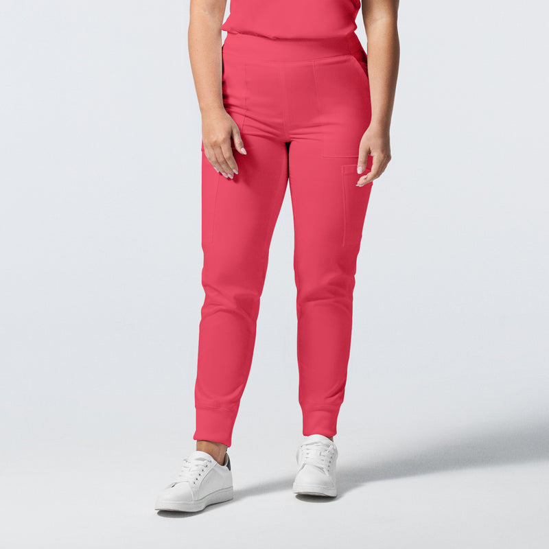 Coral - Landau ProFlex Women's 6 Pocket Cargo Jogger Scrub Pant for Nursing