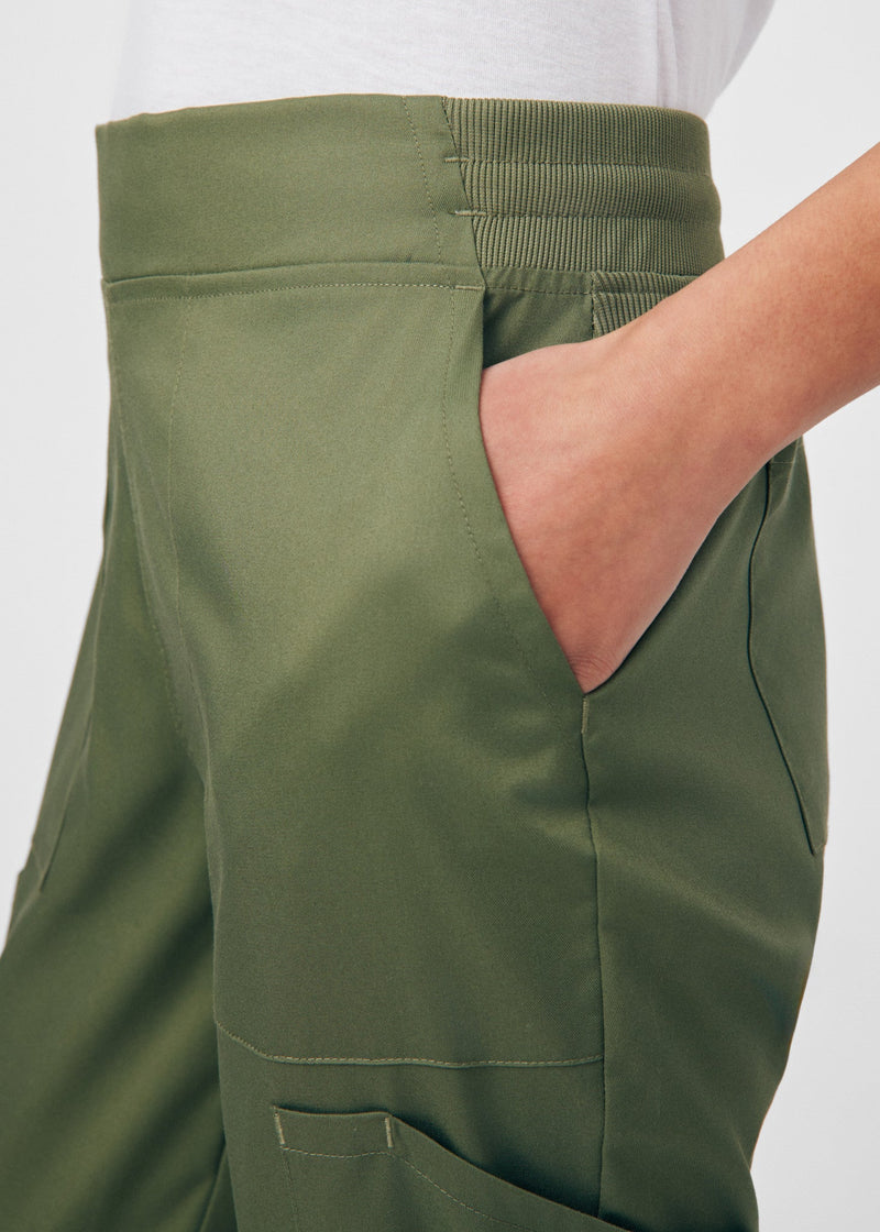 Olive Moss - Landau ProFlex Women's 6 Pocket Cargo Jogger Scrub Pant for Nursing