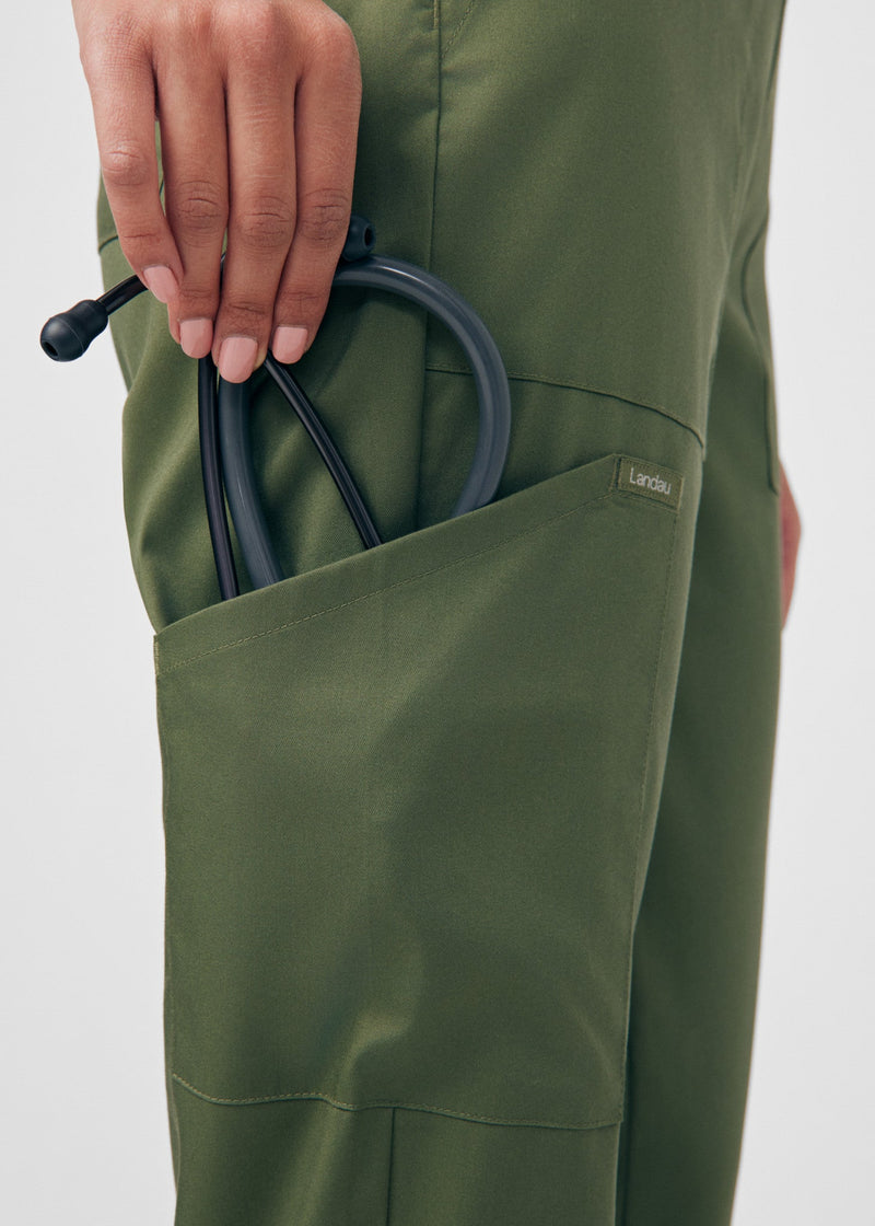 Olive Moss - Landau ProFlex Women's 6 Pocket Cargo Jogger Scrub Pant for Nursing