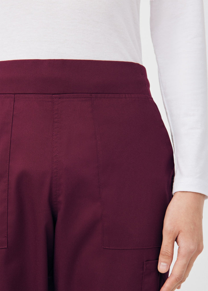 Wine - Landau ProFlex Women's 6 Pocket Cargo Jogger Scrub Pant for Nursing