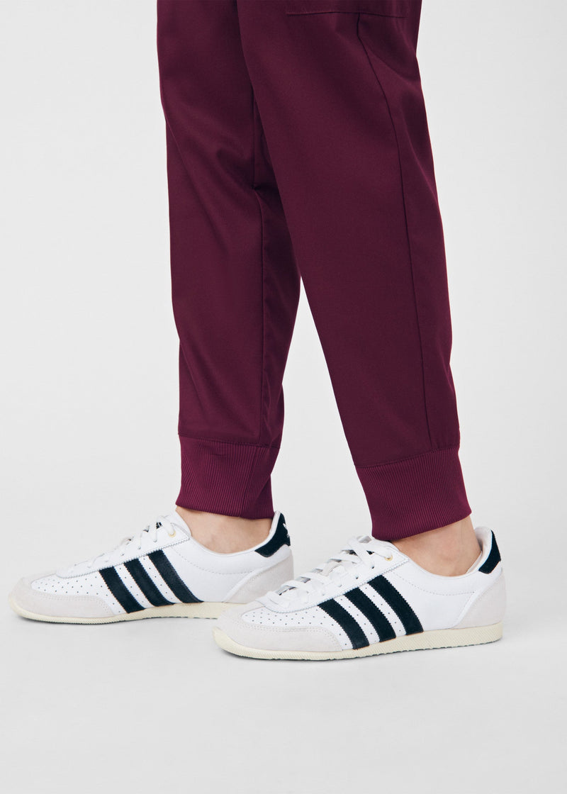 Wine - Landau ProFlex Women's 6 Pocket Cargo Jogger Scrub Pant for Nursing
