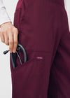 Wine - Landau ProFlex Women's 6 Pocket Cargo Jogger Scrub Pant for Nursing