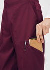 Wine - Landau ProFlex Women's 6 Pocket Cargo Jogger Scrub Pant for Nursing