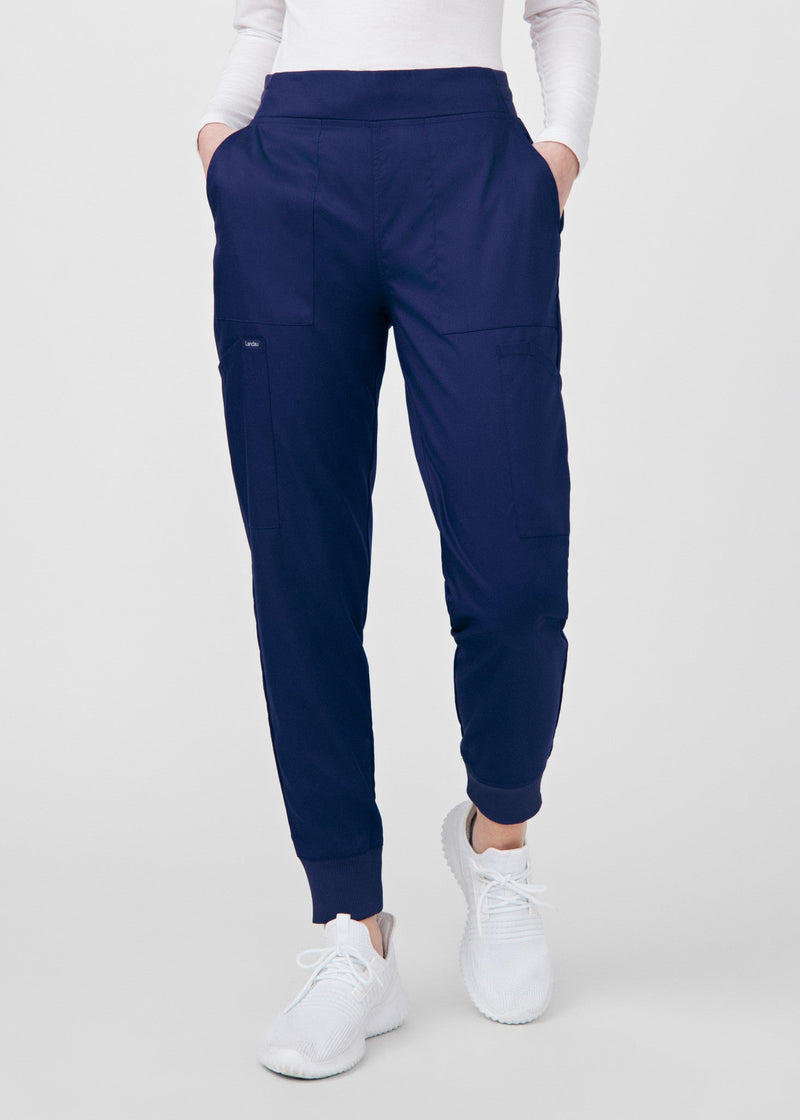 True Navy - Landau ProFlex Women's 6 Pocket Cargo Jogger Scrub Pant for Nursing