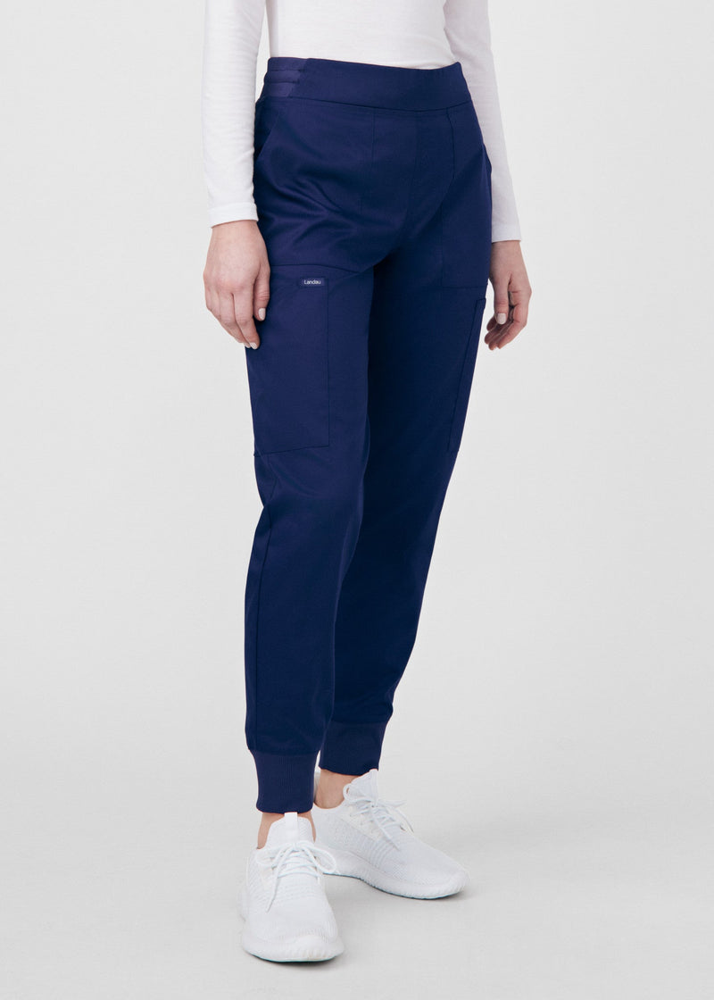 True Navy - Landau ProFlex Women's 6 Pocket Cargo Jogger Scrub Pant for Nursing