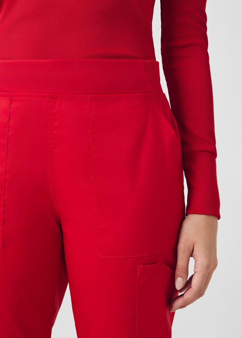 True Red - Landau ProFlex Women's 6 Pocket Cargo Jogger Scrub Pant for Nursing