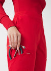 True Red - Landau ProFlex Women's 6 Pocket Cargo Jogger Scrub Pant for Nursing