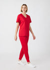 True Red - Landau ProFlex Women's 6 Pocket Cargo Jogger Scrub Pant for Nursing