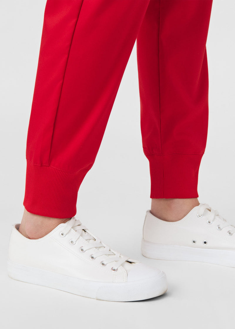 True Red - Landau ProFlex Women's 6 Pocket Cargo Jogger Scrub Pant for Nursing