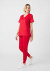 True Red - Landau ProFlex Women's 6 Pocket Cargo Jogger Scrub Pant for Nursing
