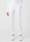 White - Landau ProFlex Women's 6 Pocket Cargo Jogger Scrub Pant for Nursing