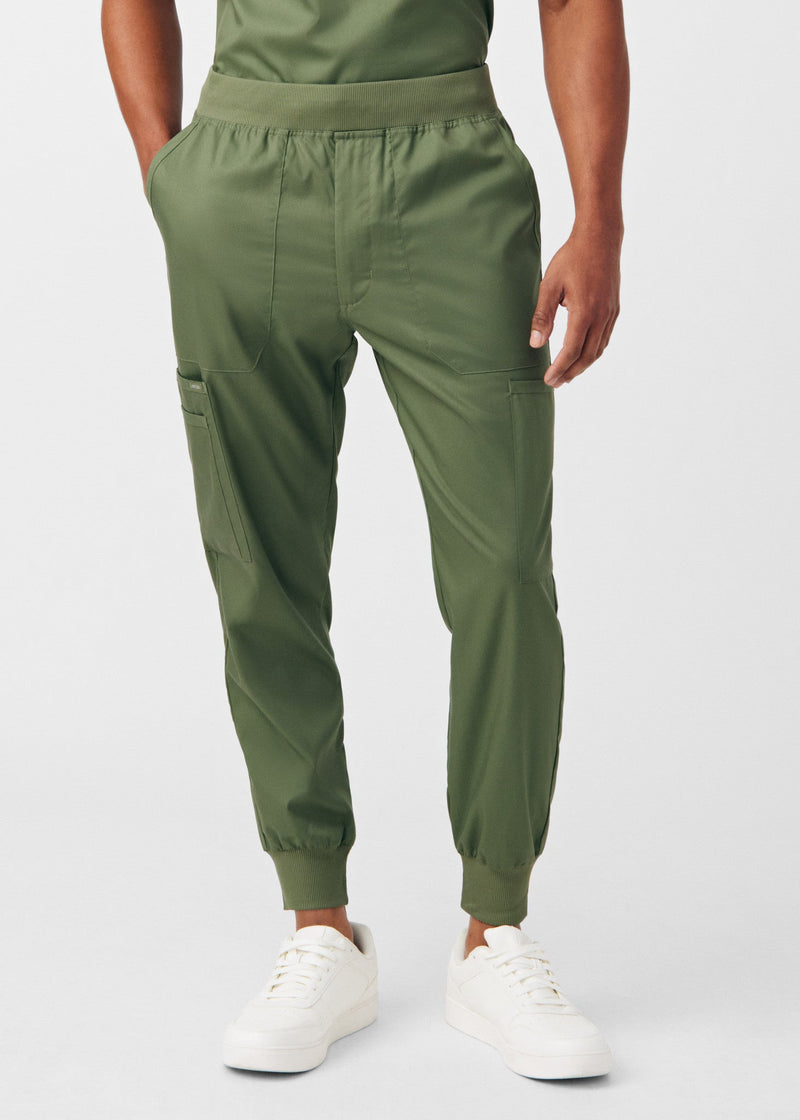 Olive Moss - Landau ProFlex Men's 7 Pocket Cargo Jogger Scrub Pant for Nursing