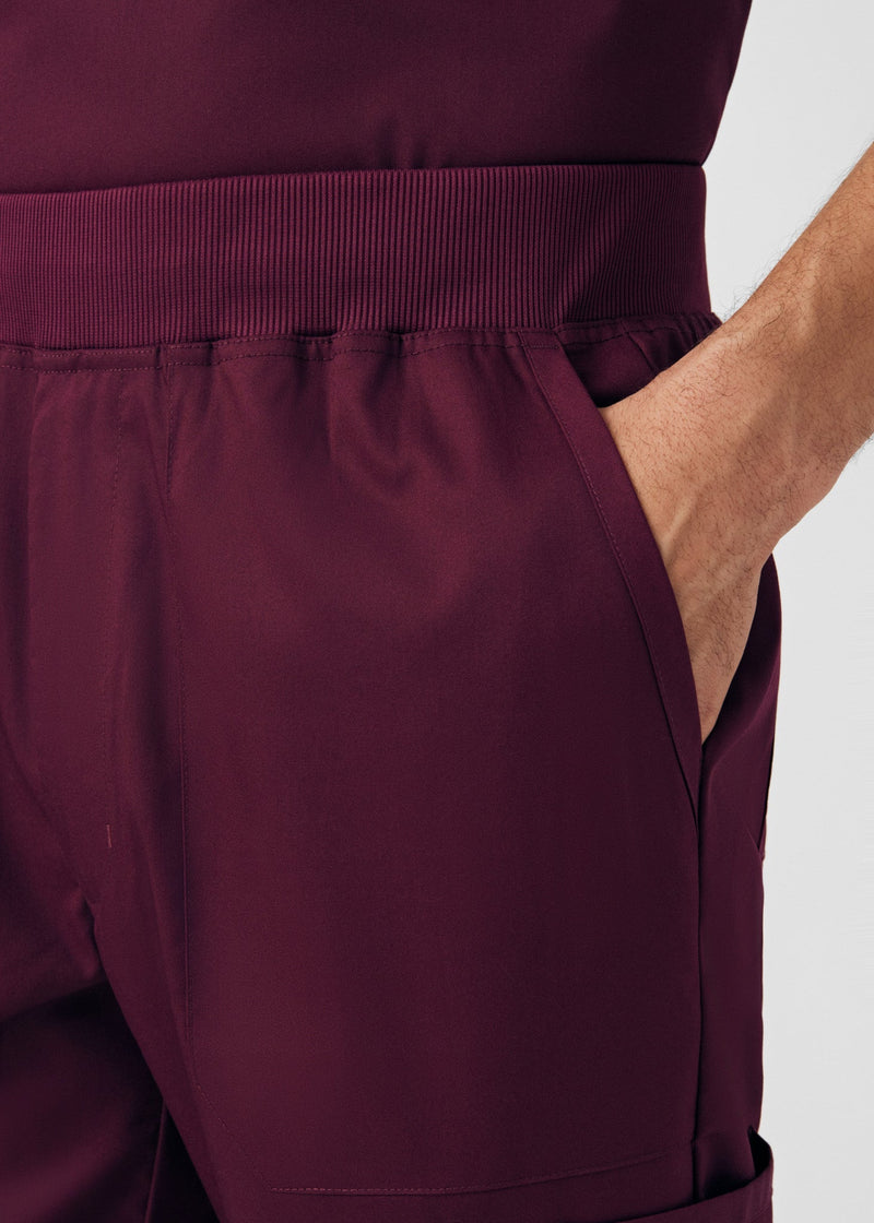 Wine - Landau ProFlex Men's 7 Pocket Cargo Jogger Scrub Pant for Nursing