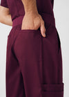 Wine - Landau ProFlex Men's 7 Pocket Cargo Jogger Scrub Pant for Nursing