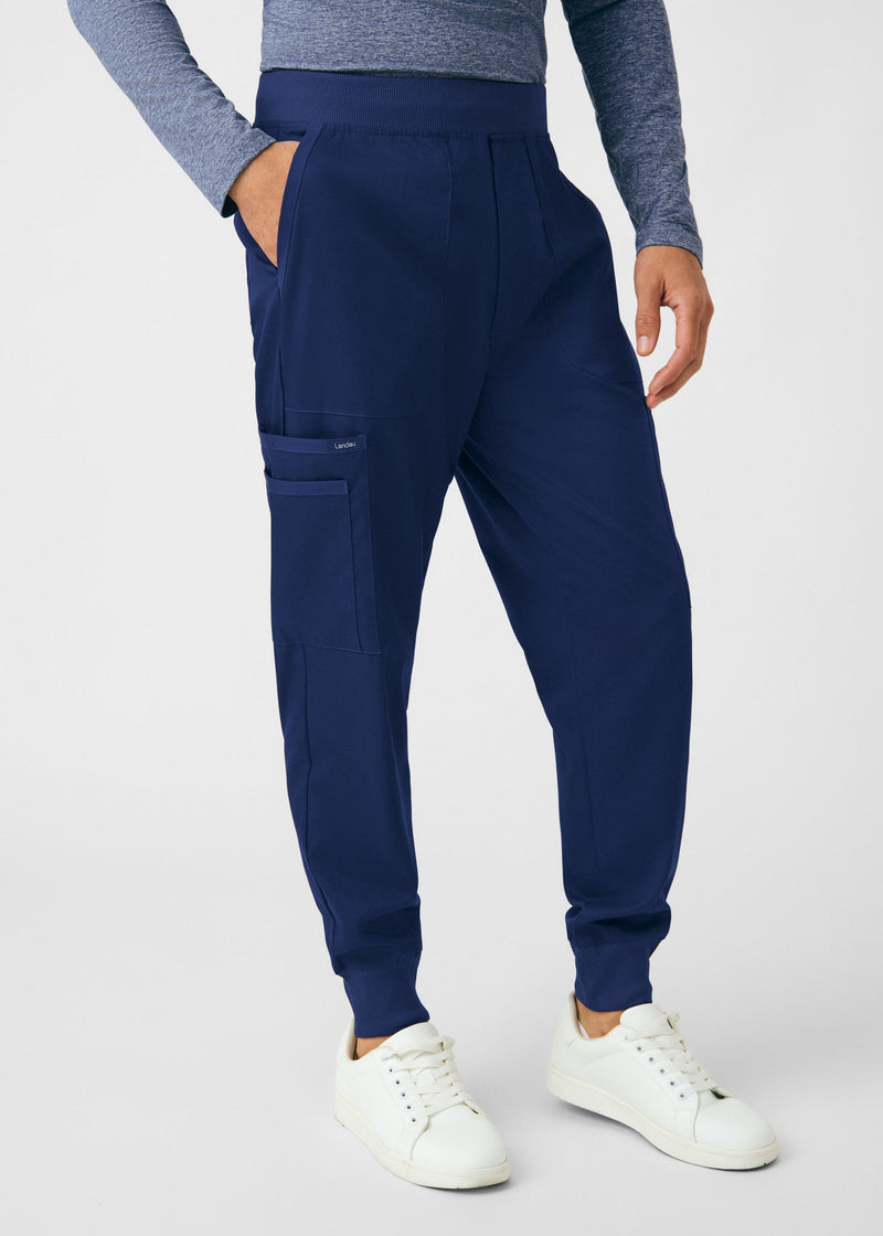 True Navy - Landau ProFlex Men's 7 Pocket Cargo Jogger Scrub Pant for Nursing