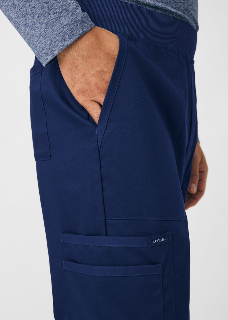 True Navy - Landau ProFlex Men's 7 Pocket Cargo Jogger Scrub Pant for Nursing