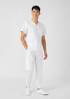White - Landau ProFlex Men's 7 Pocket Cargo Jogger Scrub Pant for Nursing