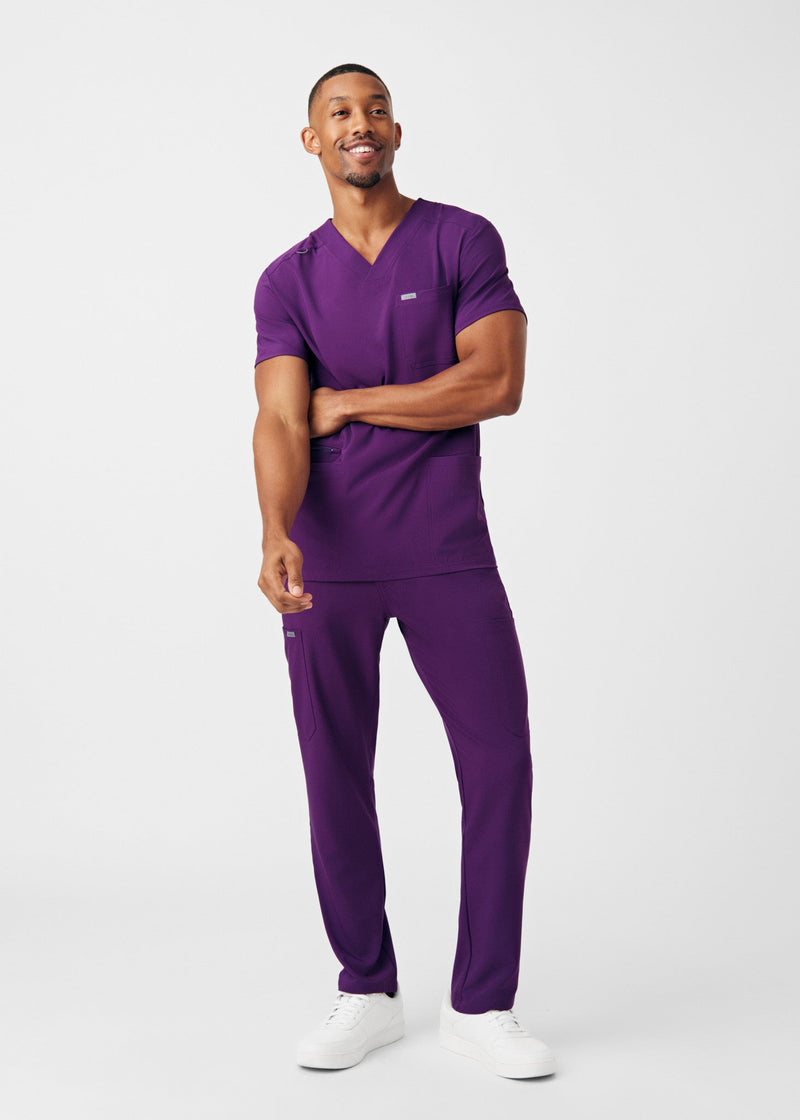 Eggplant - Landau Forward Men's 8 Pocket Cargo Scrub Pant for Nursing