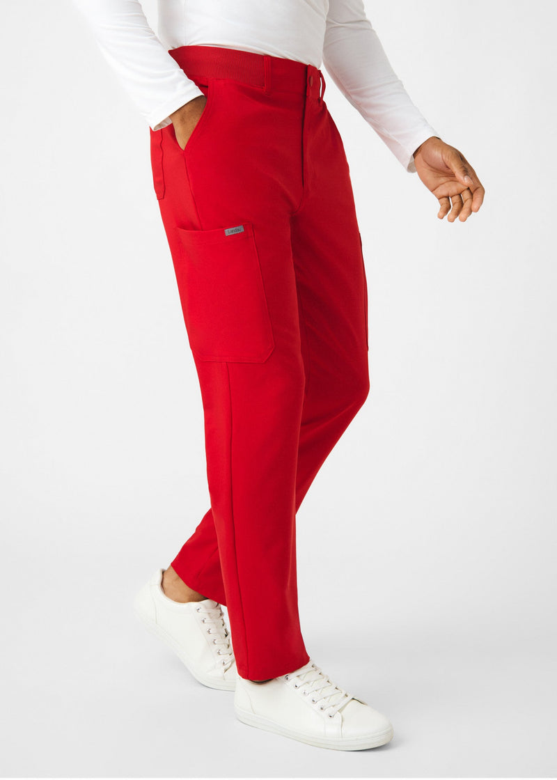 Red - Landau Forward Men's 8 Pocket Cargo Scrub Pant for Nursing