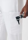 White - Landau Forward Men's 8 Pocket Cargo Scrub Pant for Nursing
