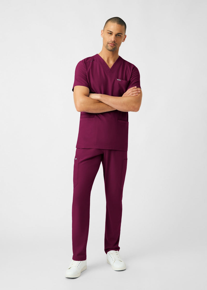 Wine - Landau Forward Men's 8 Pocket Cargo Scrub Pant for Nursing