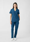 Caribbean - Landau Forward Women's 3 Pocket V-Neck Rib-Knit Scrub Top for Nursing