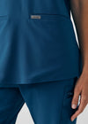 Caribbean - Landau Forward Women's 3 Pocket V-Neck Rib-Knit Scrub Top for Nursing