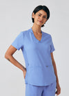 Ceil - Landau Forward Women's 3 Pocket V-Neck Rib-Knit Scrub Top for Nursing